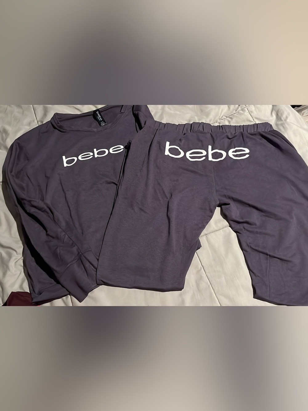bebe Girls' Purple Logo Lounge Pajama Set